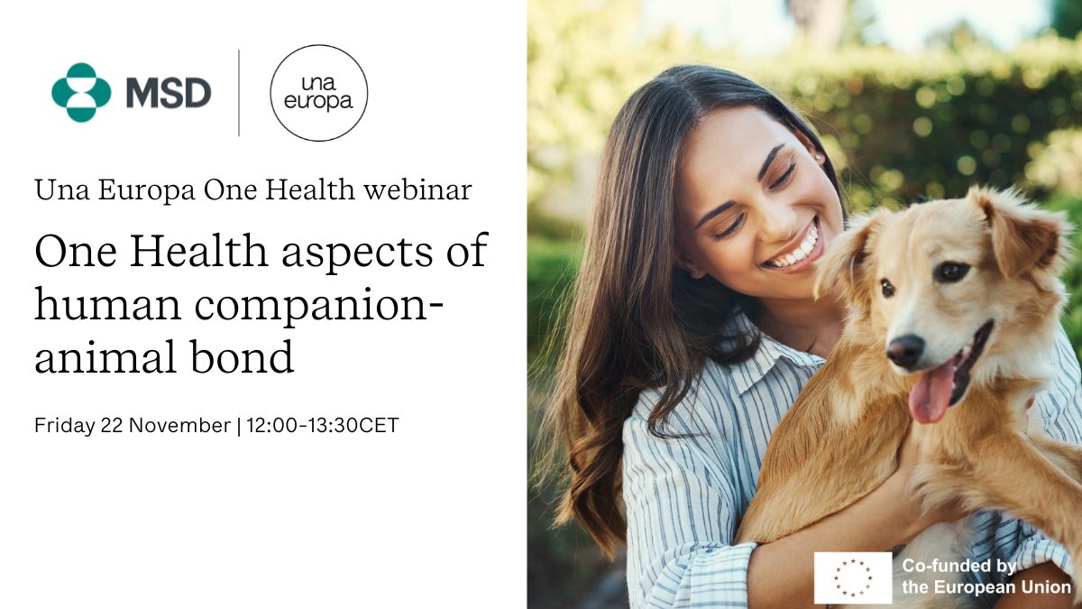 Una_Europa (@una_europa) on Twitter photo 🐶🐈Discover the health benefits & challenges of your furry friends from a #OneHealth perspective with our upcoming webinar in partnership with <a href="/MSDAnimalHealth/">MSD Animal Health</a>
🗓️22 Nov
🕛12-13:30CET
🗣️Streamed in English, Italian or Spanish
👉Read more & book your spot una-europa.eu/calendar/one-h… 🐶🐈Discover the health benefits & challenges of your furry friends from a #OneHealth perspective with our upcoming webinar in partnership with <a href="/MSDAnimalHealth/">MSD Animal Health</a>
🗓️22 Nov
🕛12-13:30CET
🗣️Streamed in English, Italian or Spanish
👉Read more & book your spot una-europa.eu/calendar/one-h…