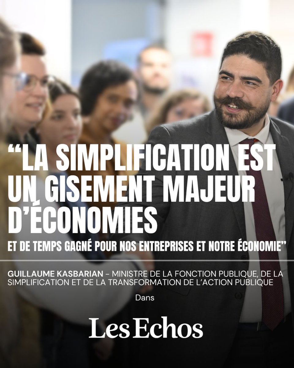 La simplification administrative, c'est du temps gagné pour nos entreprises, c'est un vecteur de croissance, c'est un accélérateur pour la réindustrialisation.

👉 lesechos.fr/economie-franc…+
