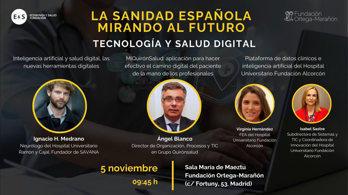 Fundación Economía y Salud (@feconomiaysalud) on Twitter photo <a href="/fortegamaranon/">Fundación Ortega-Marañón</a> <a href="/ihmedrano/">Ignacio H. Medrano</a> <a href="/AngelBlancoR/">Angel Blanco Rubio</a> <a href="/quironsalud/">quirónsalud</a> <a href="/HInvestigacion/">HUFA_Investigación</a> ⬇️Inscripciones a través del siguiente enlace
🔗 bit.ly/4e431cr <a href="/fortegamaranon/">Fundación Ortega-Marañón</a> <a href="/ihmedrano/">Ignacio H. Medrano</a> <a href="/AngelBlancoR/">Angel Blanco Rubio</a> <a href="/quironsalud/">quirónsalud</a> <a href="/HInvestigacion/">HUFA_Investigación</a> ⬇️Inscripciones a través del siguiente enlace
🔗 bit.ly/4e431cr
