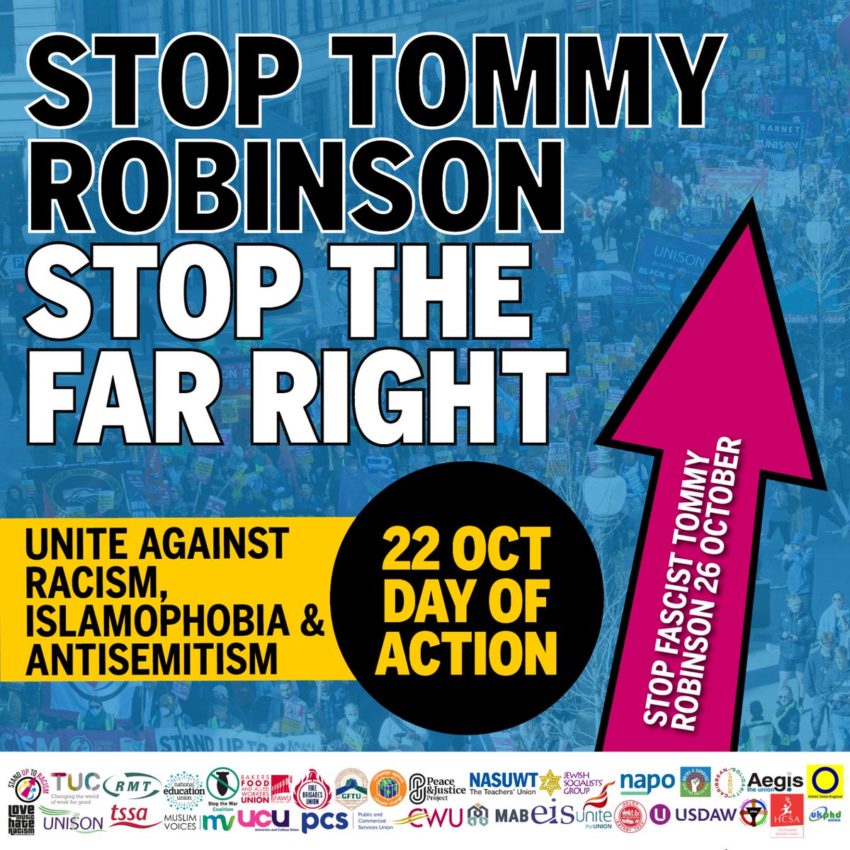 lmhrnational's tweet photo. Love music hate racism is joining the march against Tommy Robinson to stand up to hate and spread a message of unity. See you there!
#26oct #StandUpToRacism https://t.co/leW6xWlFiX