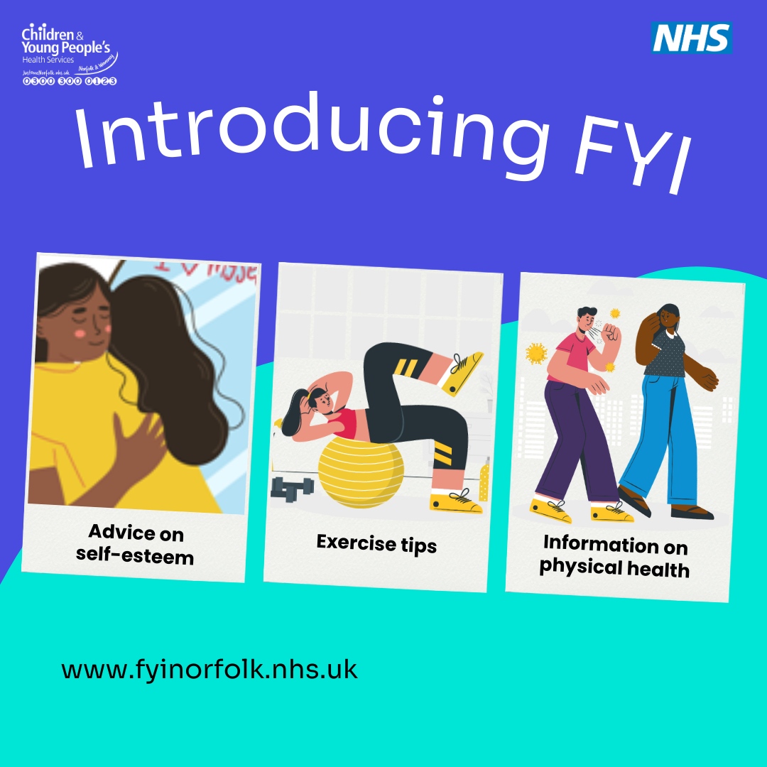 NHS Norfolk & Waveney CYP (@norfolkcyp) on Twitter photo A wellbeing hub for Norfolk's youth – FYI! Get trusted help, advice, and info from local health teams. Take charge with downloadable resources and real-life stories. Your journey to health starts here! 🌐 
#FYIWellbeingHub #NorfolkHealth #WellbeingNorfolk #ChildrensHealthServ... A wellbeing hub for Norfolk's youth – FYI! Get trusted help, advice, and info from local health teams. Take charge with downloadable resources and real-life stories. Your journey to health starts here! 🌐 
#FYIWellbeingHub #NorfolkHealth #WellbeingNorfolk #ChildrensHealthServ...