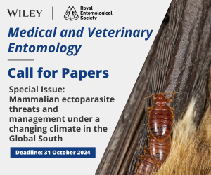 MedVet_Ent's tweet photo. 📢The deadline is next week for Letters of Intent for our #SpecialIssue on #Mammalian #ectoparasite threats and management under a #ChangingClimate in the #GlobalSouth 

More info here⬇️
https://t.co/YwY4OzDpTi

@WileyEcolEvol #VectorBorneDiseases #lice #fleas #ticks #infestation https://t.co/gzSVn1L5sp