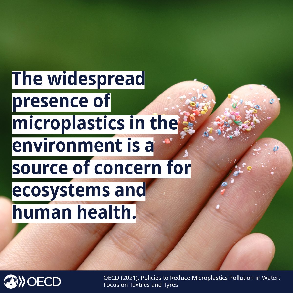 #Microplastics – tiny plastic fragments – that are deposited in soil, air, lakes, rivers, or oceans can be harmful for wildlife🐢🐟

During #COP16Colombia, re-explore <a href="/OECD/">OECD ➡️ Better Policies for Better Lives</a> recommendations to reduce microplastic pollution ➡️oe.cd/5JJ #COP16
