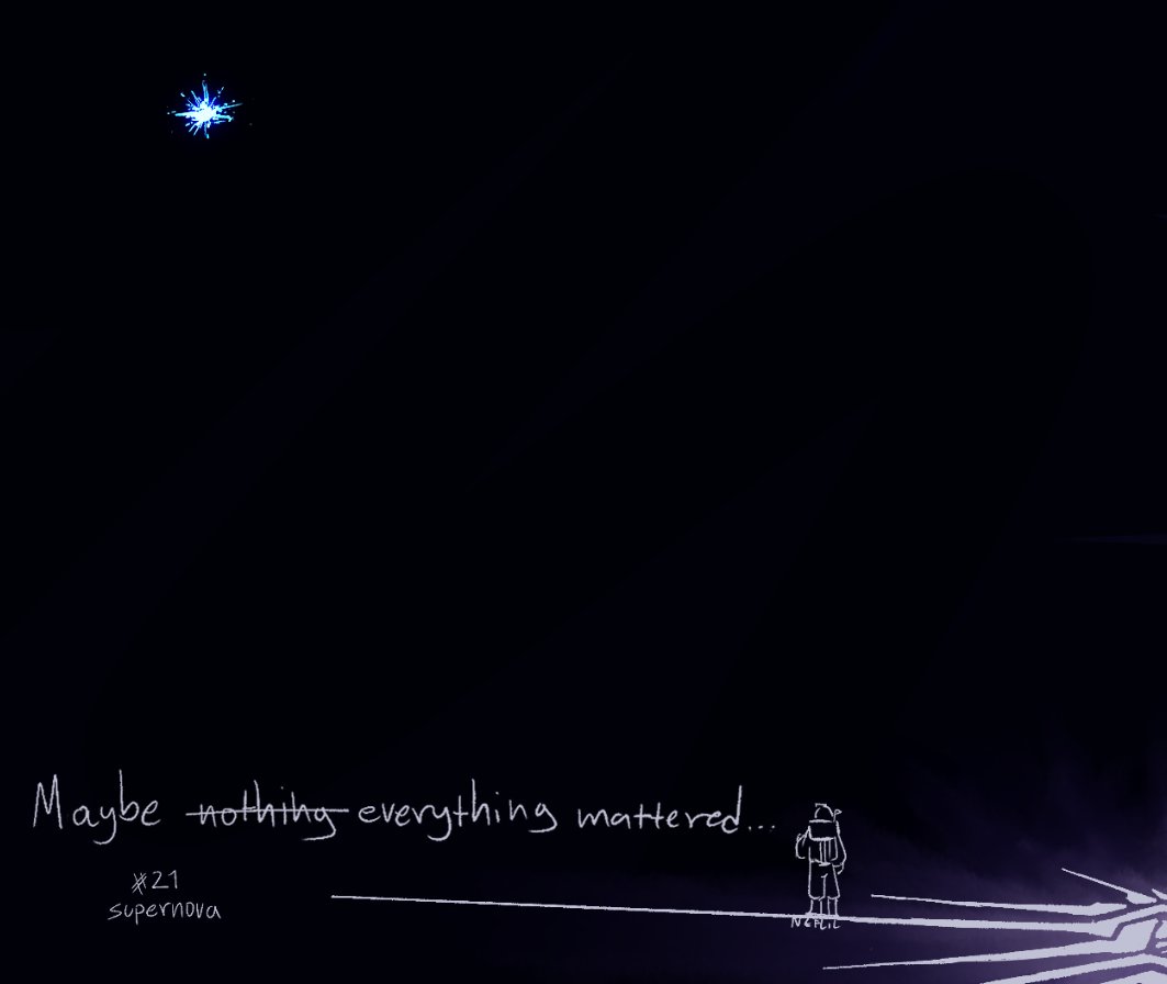 Neflill's tweet photo. Day #21 - Supernova #outerwilds #outerwildsfanart
[Reminder that I'm on other platforms as well ::)] https://t.co/L9nol4yILG