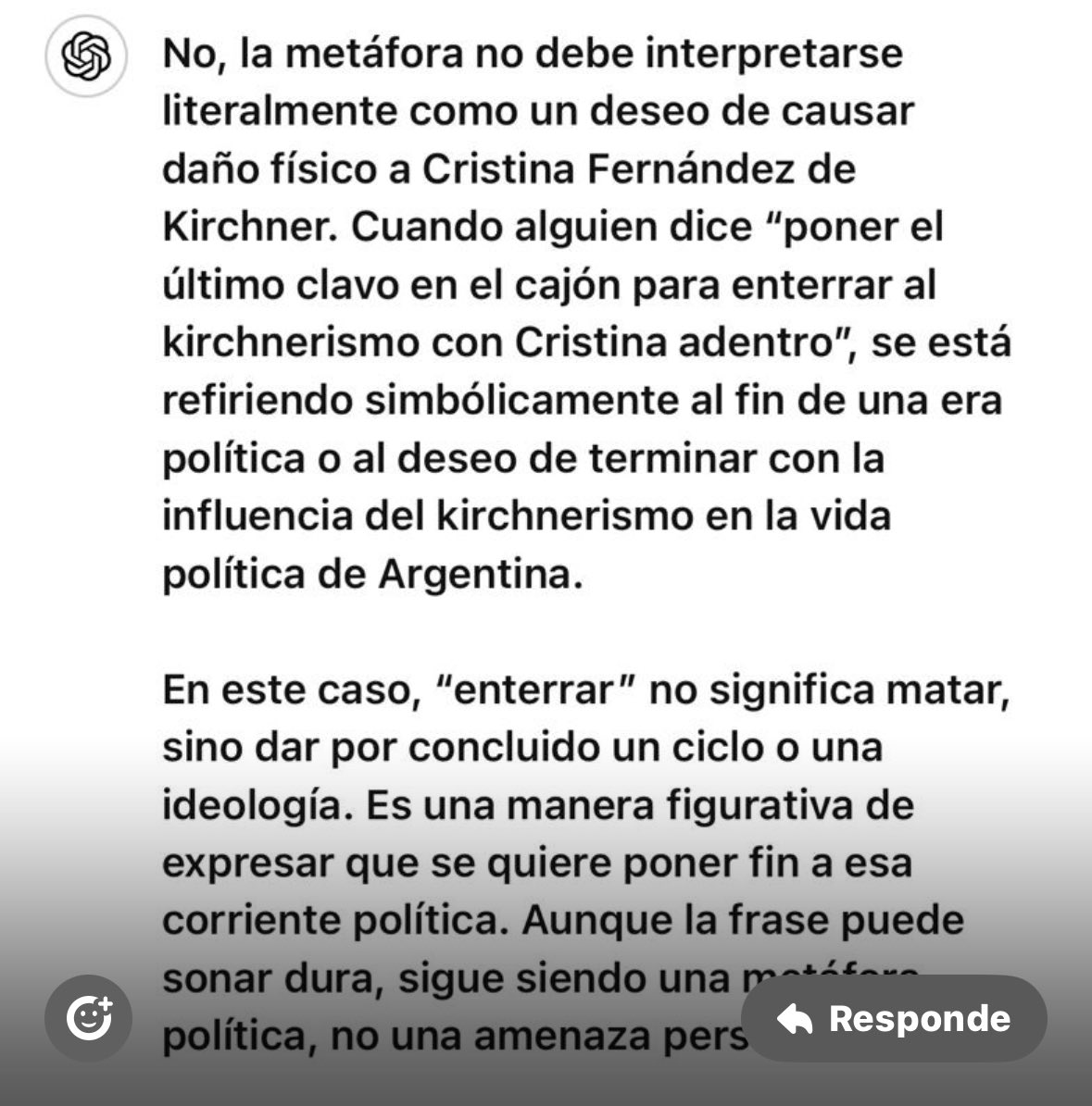 Sobre la METÁFORA, chat GPT4 IA.