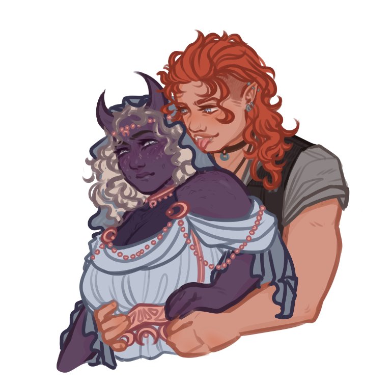 _Ira_zee's tweet photo. Another piece from a few months ago!
Left character is @Bepphs (Lune), and right is mine (Daemon)!
#rpcharacters #tiefling #snaketongue #ocart https://t.co/glUgElnITn