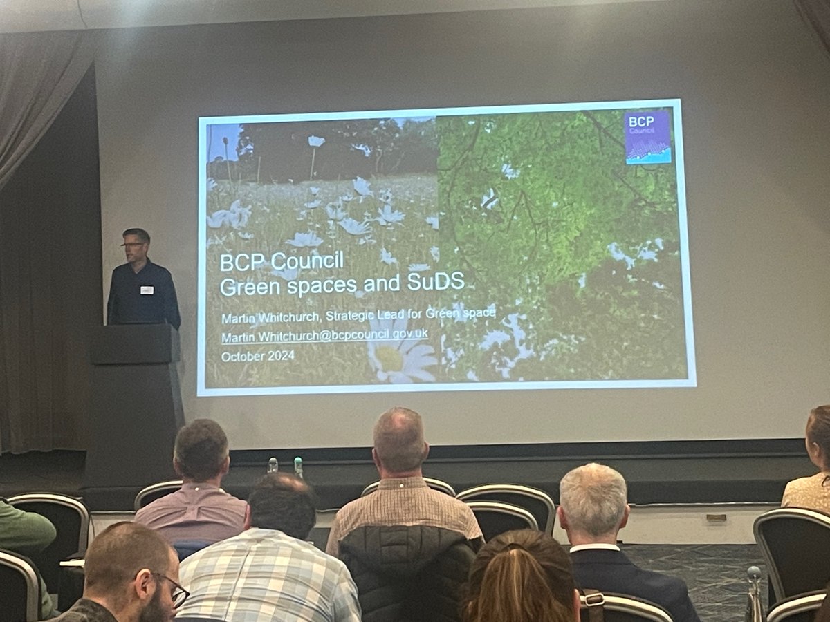 Martin Whitchurch from #BCP Council presenting SuDS adoption in open spaces