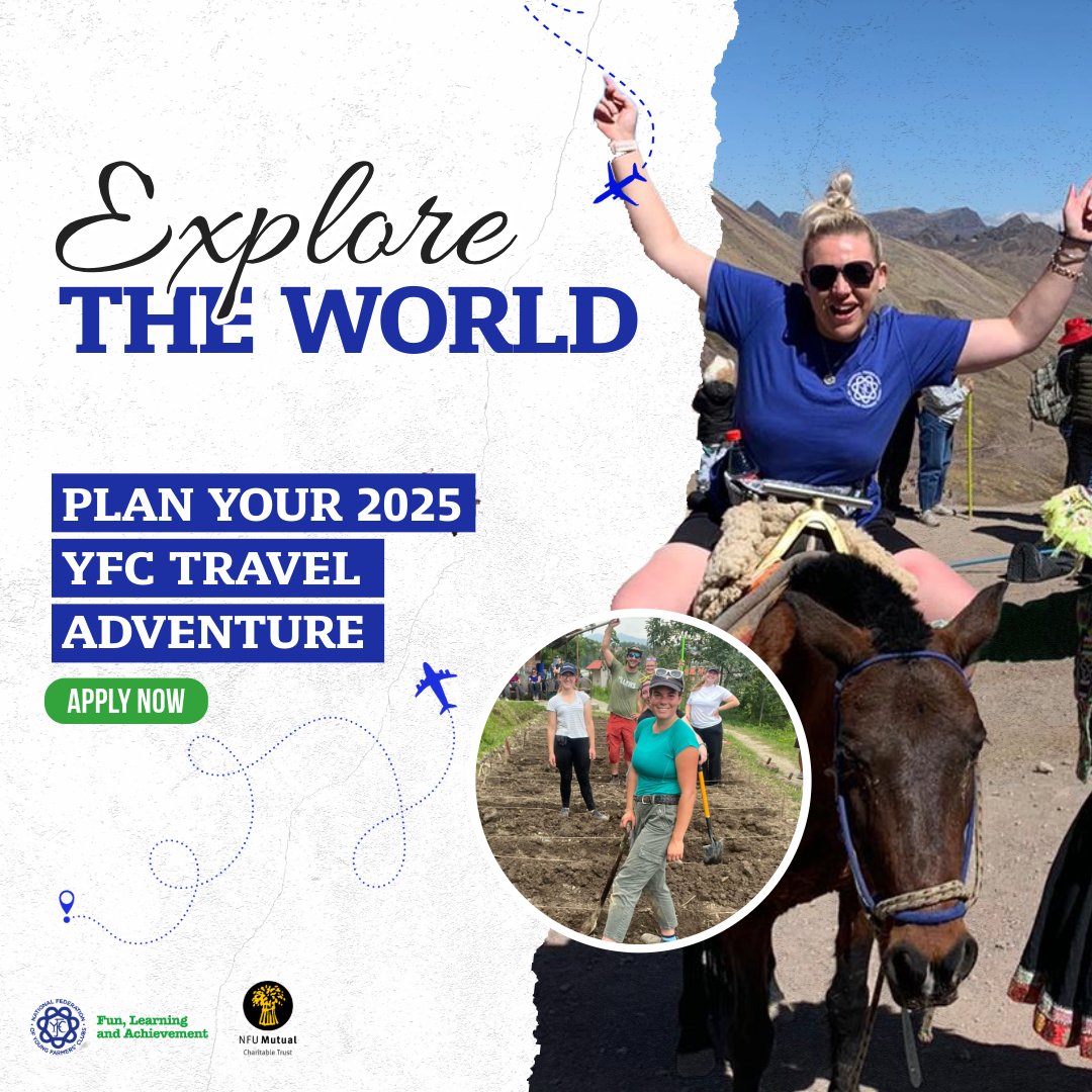YFC members have until 1 Nov to apply for a YFC Travel trip in 2025!. 

From life-changing scholarships in New Zealand to team adventures with new friends, there's a trip for everyone. 

 Apply now 👉 nfyfc.org.uk/yfc-travel-opp…

#YFCisforeveryone
