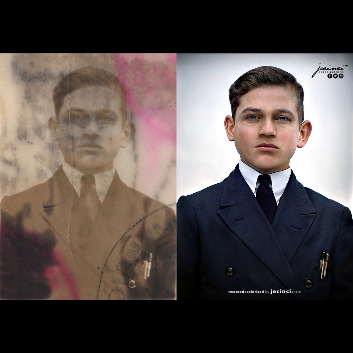 Grandfather 📷
#colorized #restored #enhanced #refreshed
#FamilyPhoto #SurpriseGift #Memories #FamilyTree