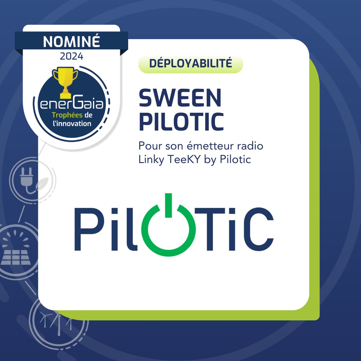 Découvrez les nominés aux Trophées de l'Innovation EnerGaïa 2024 pour la catégorie Déployabilité 👍 :
✅ FEEDGY
✅ <a href="/grueklaas/">Klaas vu all road</a> 
✅ SWEEN PILOTIC

💡 Toutes les innovations nominées ici &gt;  urlz.fr/sCKg
✔️ Prenez votre badge visiteur sur energaia.fr
