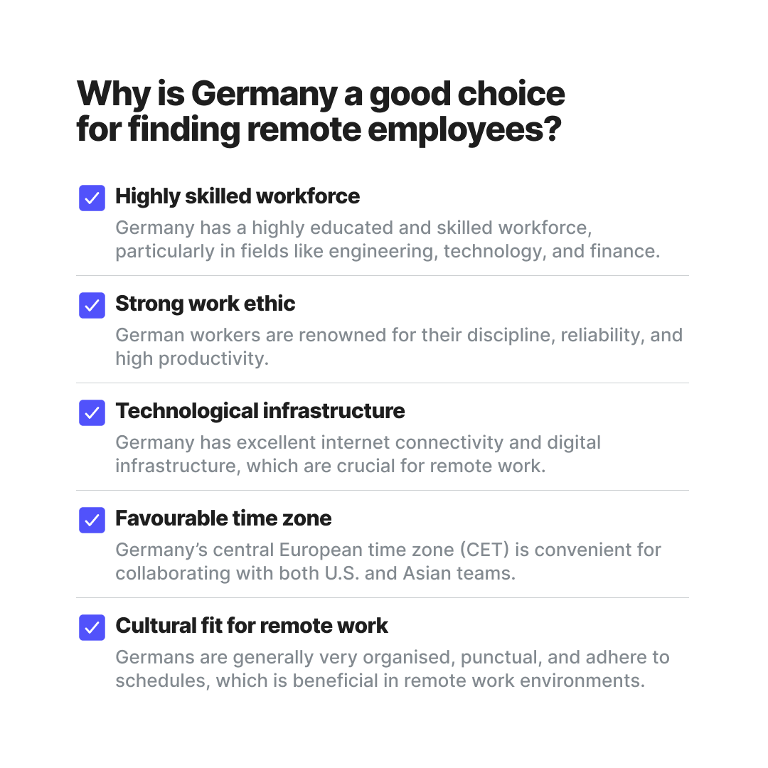 Hiring in Germany can be complex, so let Native Teams handle it all. From payroll and taxes to work permits and compliance, we've got you covered.

Ready to grow your team? Let’s get started!🏁