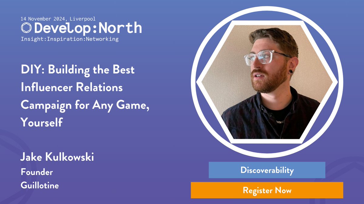 developconf's tweet image. We'll be welcoming Jake Kulkowski (@TheOnlyJakeEver), founder of @HelloGuillotine as part of the Discoverability track. He'll be sharing how studios can develop their influencer marketing skills to build the most successful influencer campaigns. #DevelopNorth