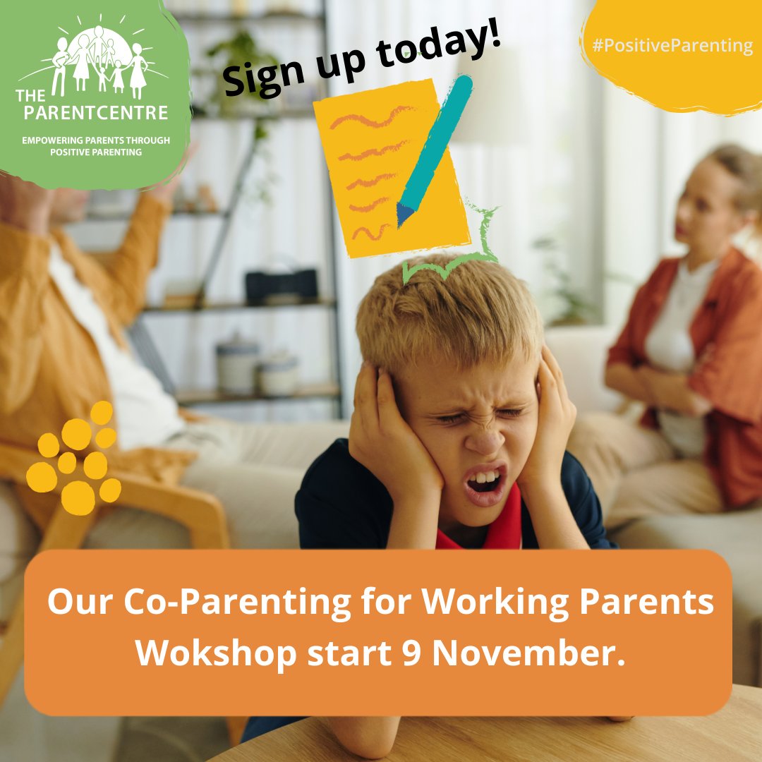 𝗥𝗘𝗠𝗜𝗡𝗗𝗘𝗥!
Our Co-parenting Workshop for Working Parents kicks off on 9 November 2024 and consists of two full Saturday sessions. Suitable for anyone who shares parental responsibilities with another parental figure. > theparentcentre.org.za/co-parenting-w… 
#PositiveParenting