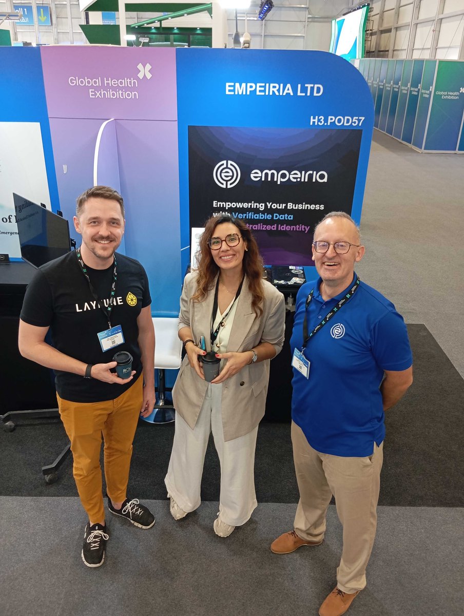 empe_io's tweet photo. We're showcasing how Verifiable Data Infrastructure transforms #DataPrivacy and #Interoperability in healthcare❤️‍🩹

Visit our stand H3.POD57📍during @globalhealthexh to learn more!

#GHE24 #Healthcare #VerifiableData https://t.co/OPZamzreur
