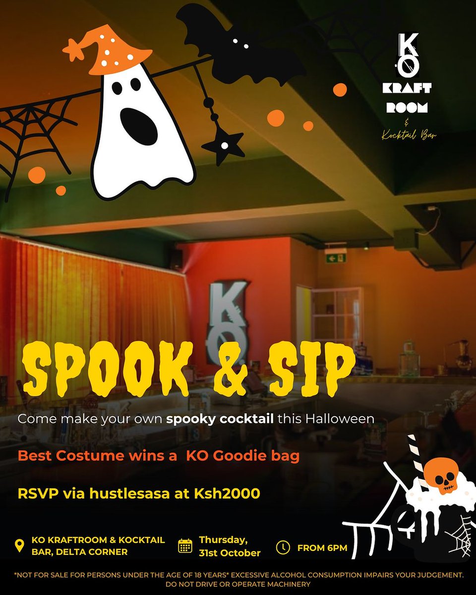 Join us at the Kraftroom this Halloween for a spooktacular cocktail-making challenge!

Best costume wins a chance to win a KO goodie bag.

Let the mixology magic begin!

#halloween
#kokraftroomandcocktailbar