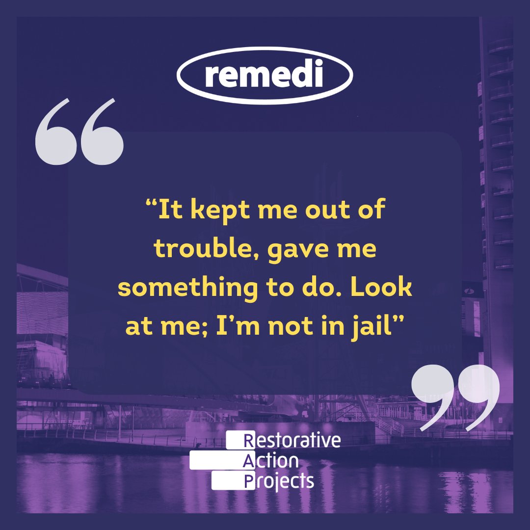 RemediRj's tweet image. A young person who completed their reparation in #DerbyCity gave this great feedback. @RJCouncil @RJAPPG @AssocPCCs @MOJGovUK @_YJB @DerbysPolice @DerbyCC @DerbysPCC