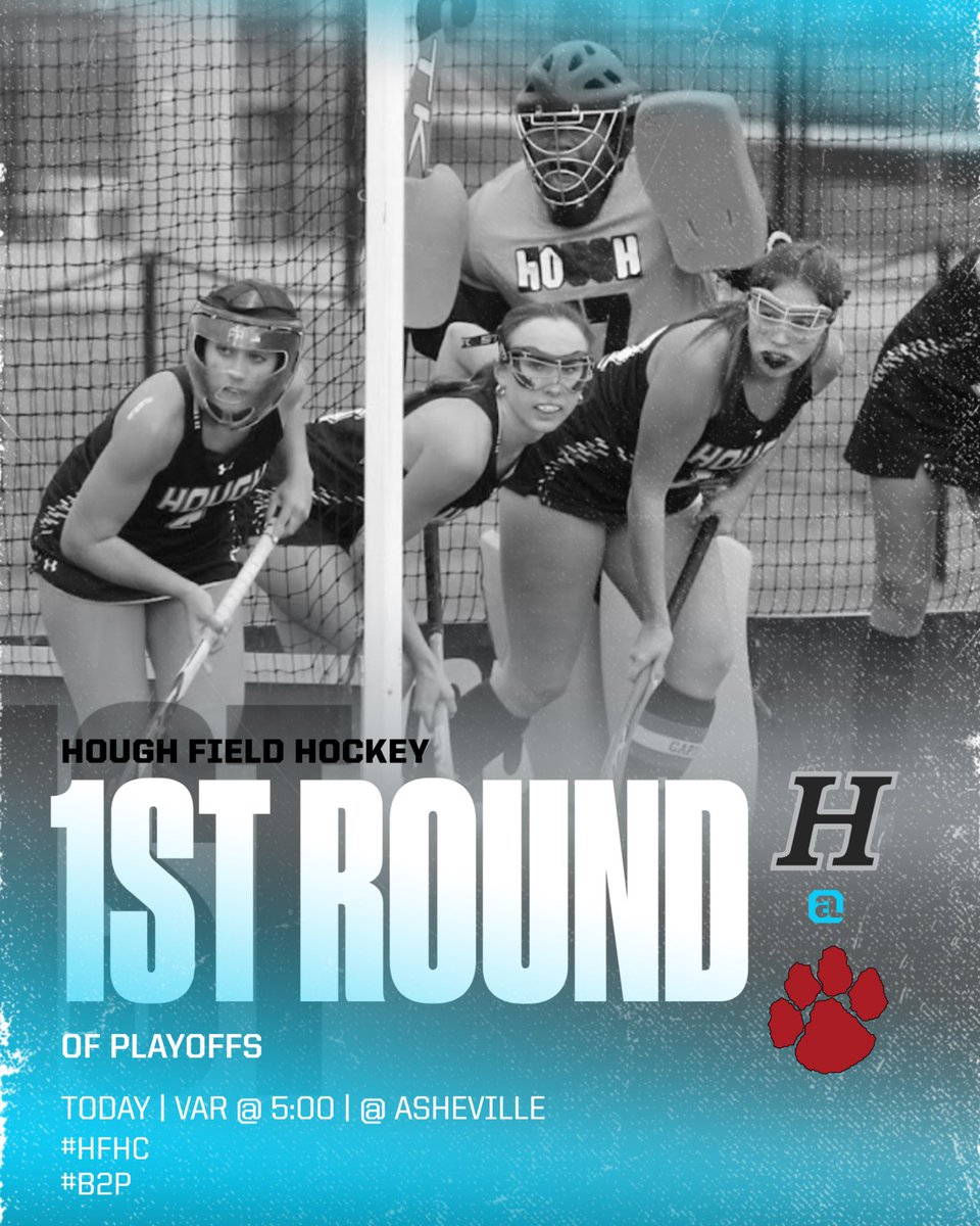 Hough Field Hockey (@houghfh) on Twitter photo PLAYOFFS GAME DAY! Huskies travel to Asheville for the 1st Round of the Playoffs. Come out and support the Huskies!!
📍@ Asheville
⏰ @ 5:00
Round 1️⃣
#hfhc #b2p <a href="/HoughAthletics/">Hough HS Athletics</a> PLAYOFFS GAME DAY! Huskies travel to Asheville for the 1st Round of the Playoffs. Come out and support the Huskies!!
📍@ Asheville
⏰ @ 5:00
Round 1️⃣
#hfhc #b2p <a href="/HoughAthletics/">Hough HS Athletics</a>