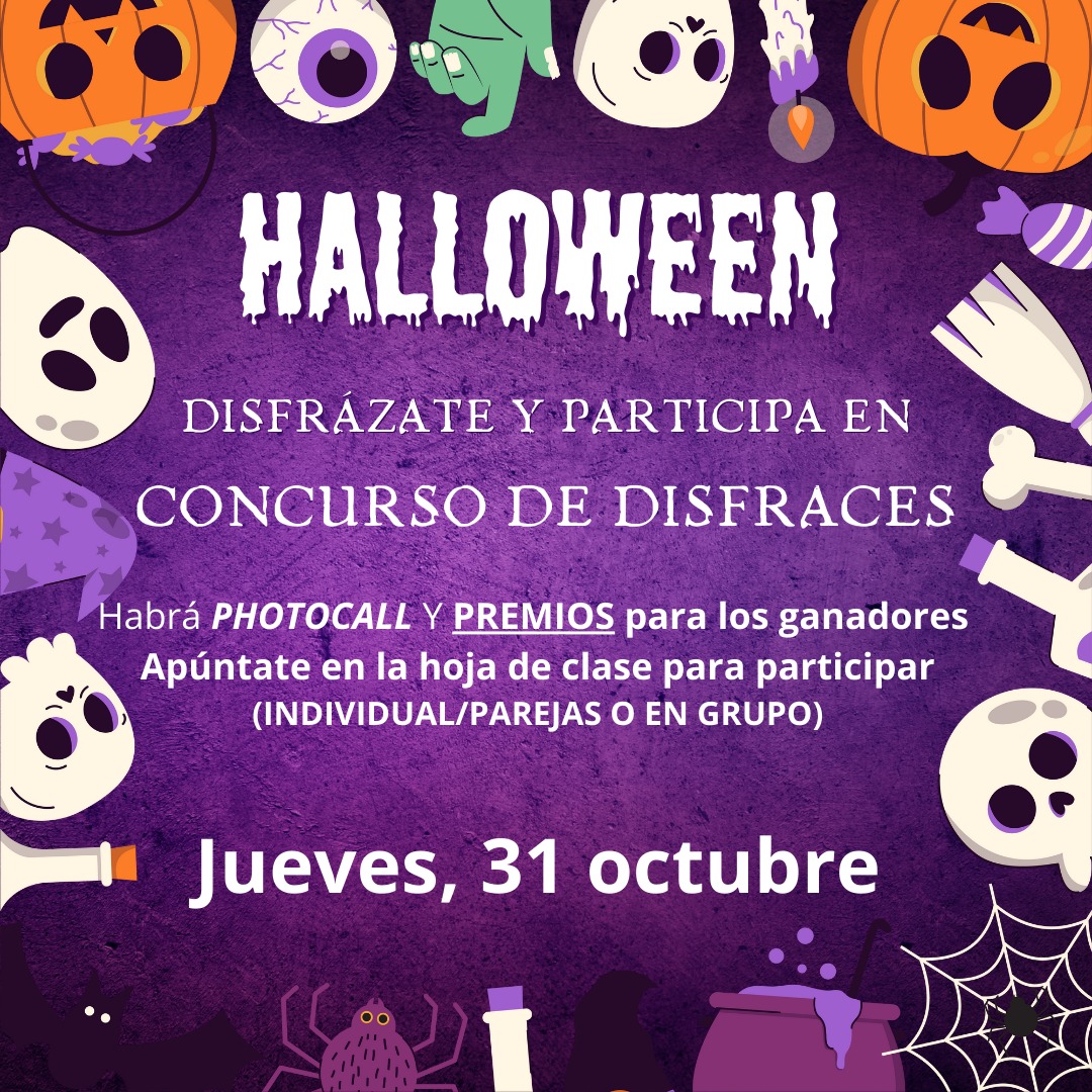 El próximo 31 de octubre, los alumnos de 1º y 2º de ESO podrán participar en el concurso de disfraces. Anímate!