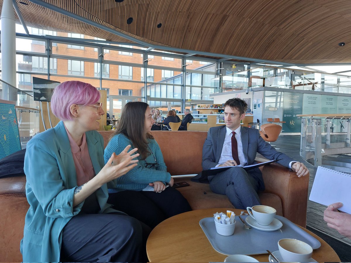 RCOTPolicyWales's tweet photo. Thanks to @SamRowlands_ @WelshConserv shadow Health Minister for meeting Marta &amp; Sophie, who are @cardiffuni OT students on placement with @theRCOT .They talked about how cost of living is effecting their studies and explain how OT can improve the lives of the people of Wales https://t.co/OOFSeA8iwM