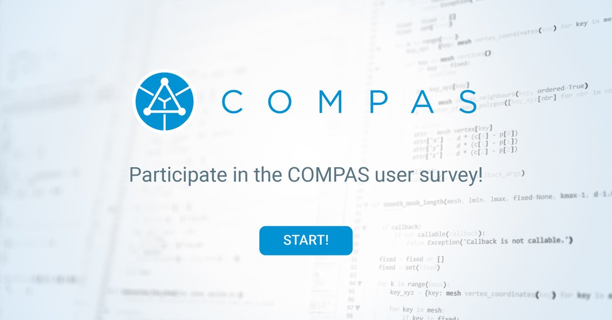 compas_dev's tweet image. We&apos;re constantly improving our open-source framework to better serve our growing community. 

Help out by completing our user survey. Your feedback is invaluable and will directly influence the future developments of COMPAS.

Get started!
forms.gle/eAJo1rHYgqLG6i…