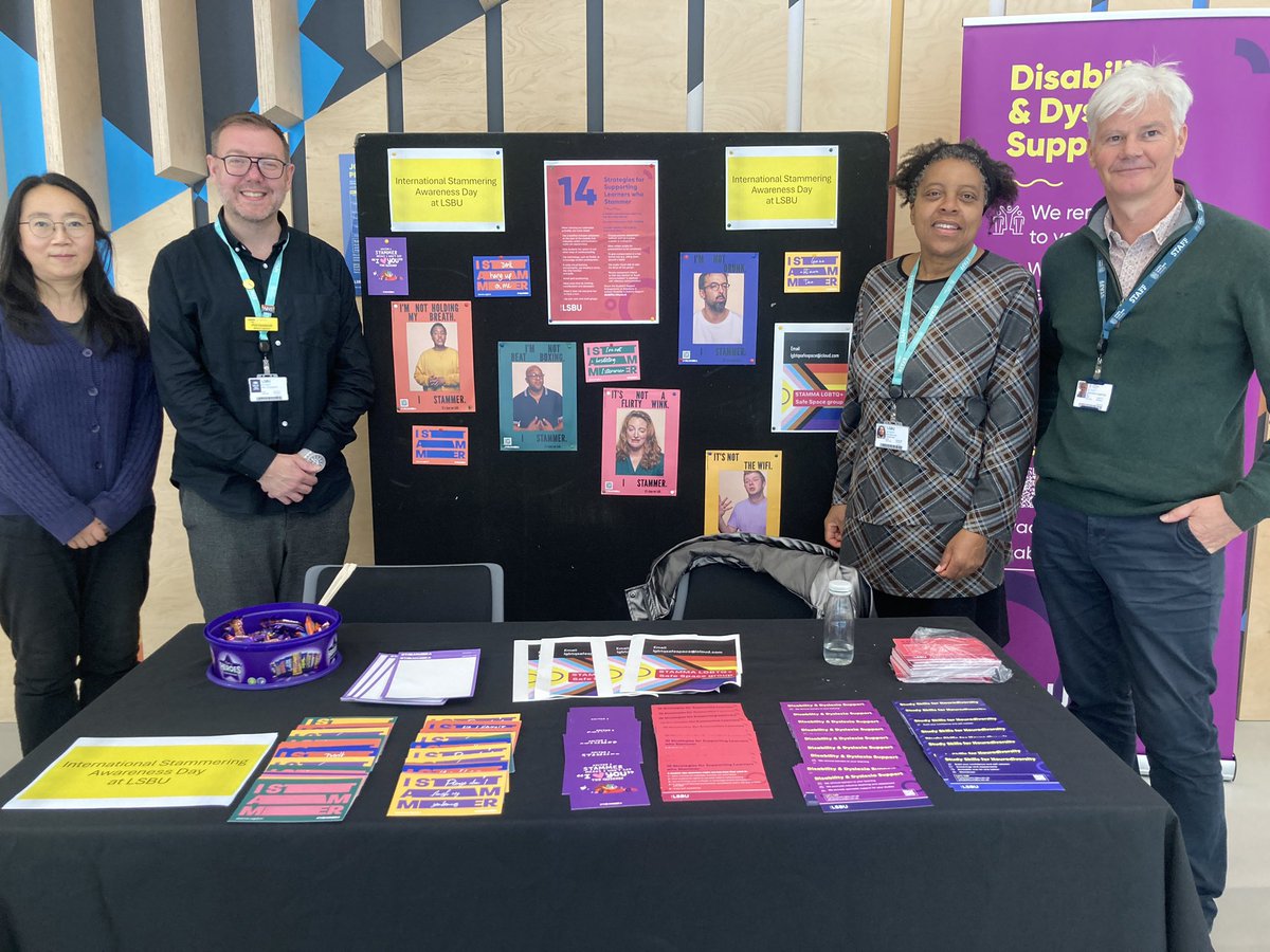 Today is International Stammering Awareness Day (ISAD), THE day of the year for stammering. 

Come and find us in the LSBU London Hub <a href="/LSBU/">London South Bank University - LSBU</a> <a href="/stammer/">STAMMA</a> <a href="/Dj3Johnston/">Prof Deborah Johnston</a>