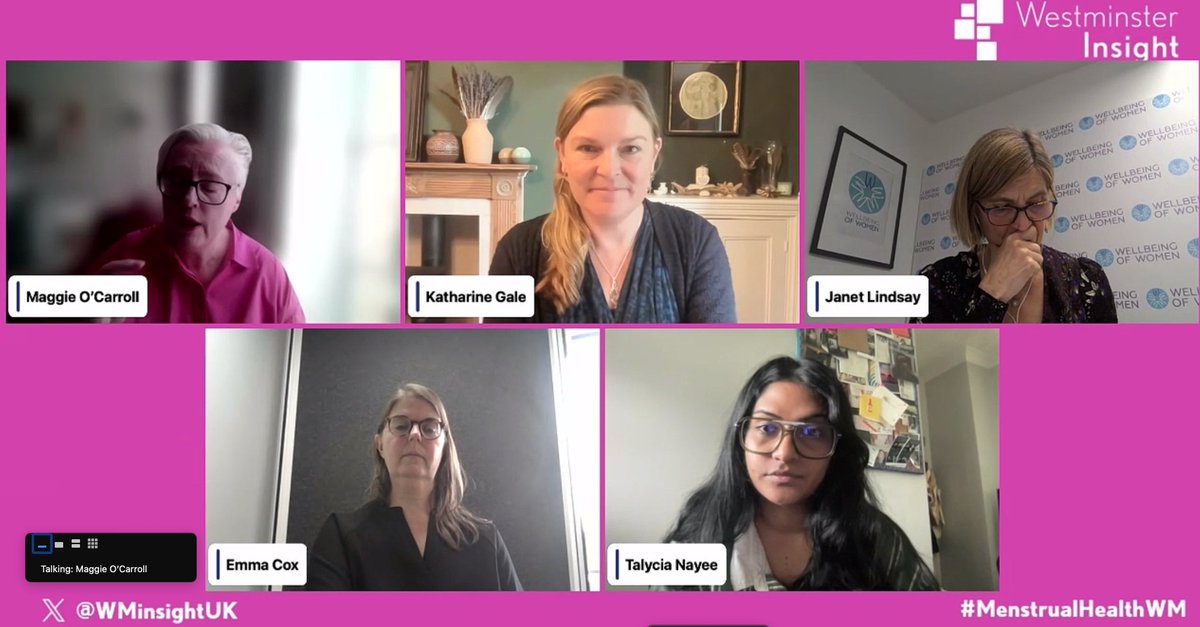 katharinegale's tweet photo. Thank you, @WMinsightUK &amp; Prof. Maggie O' Carroll @TheWomensOrg for hosting &amp; chairing our discussion around Improving Awareness of Menstrual Health in the Workplace alongside Janet Lindsay from @WellbeingofWmen  Emma Cox @EndometriosisUK  Talycia N from @bloodygood__period https://t.co/SZI1OHNHy4