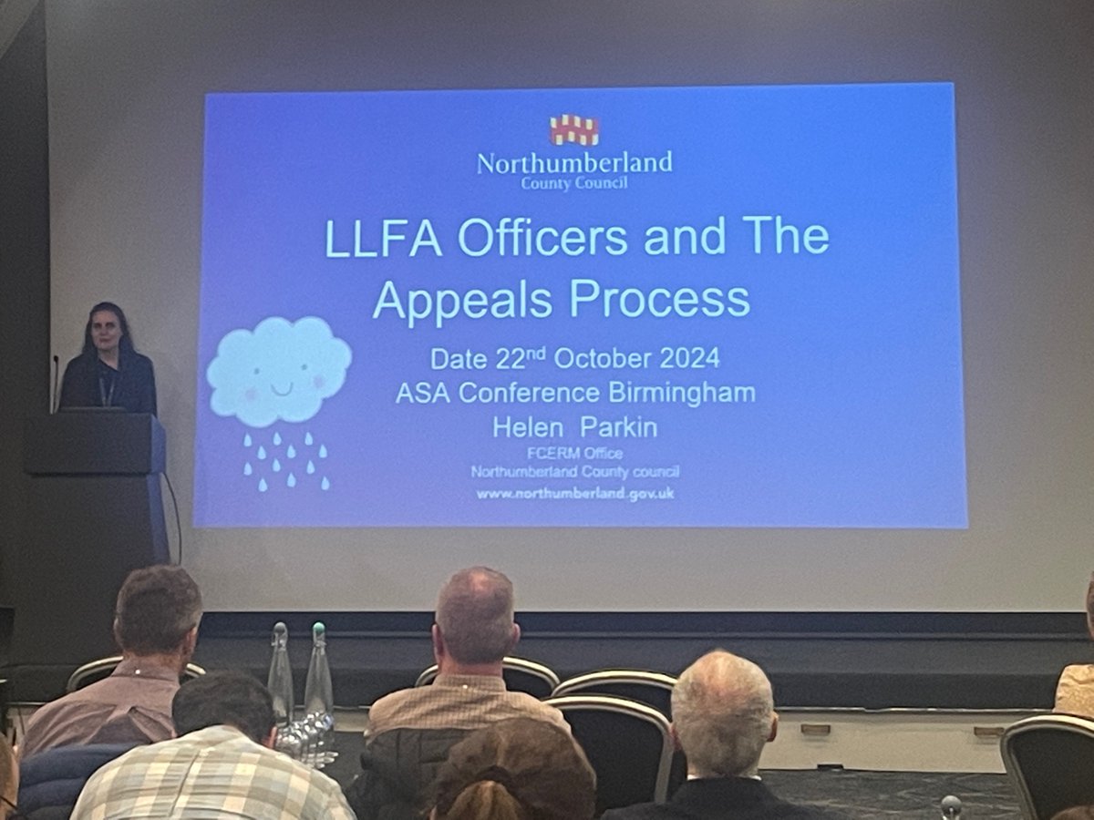 Helen Parkin from #Northumberland County Council presenting on LLFA Officers and the appeals process