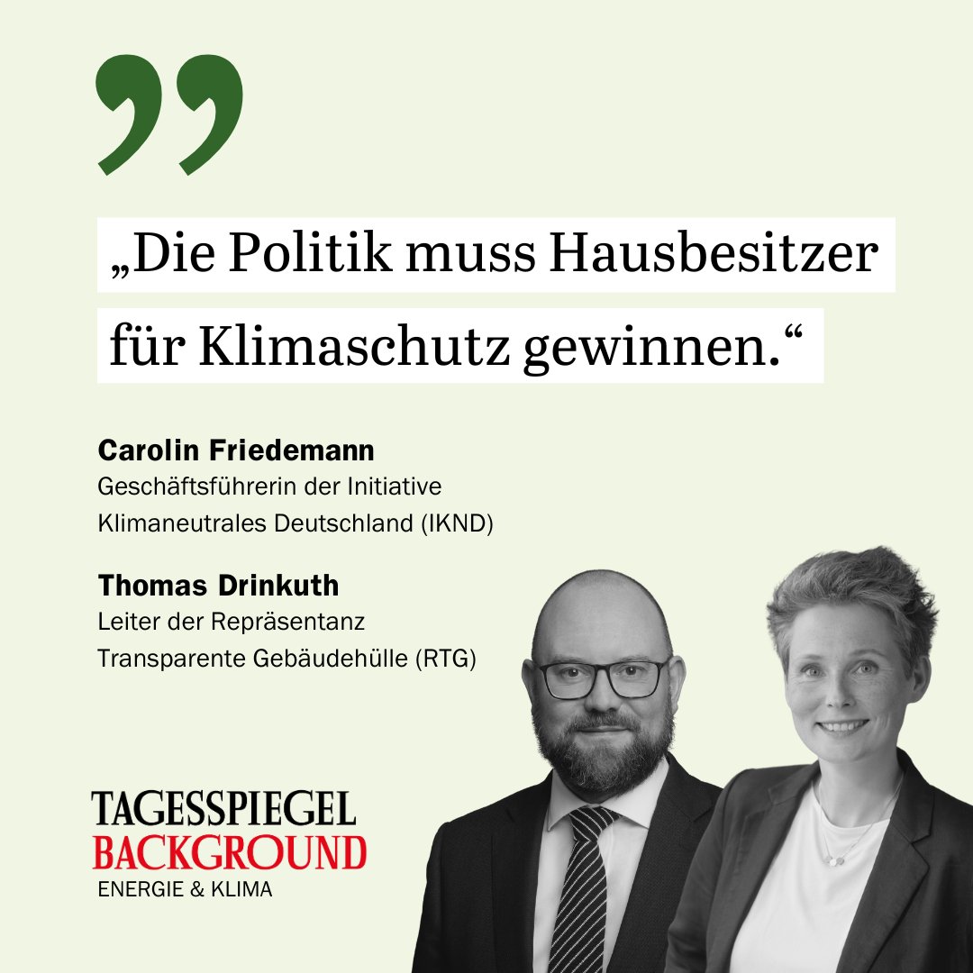 Tagesspiegel Background Energie & Klima (@tspbackgroundek) on Twitter photo Die stagnierende #Sanierungsquote ist erklär- und lösbar, wenn die Rahmenbedingungen stimmen, so <a href="/c_friedemann/">Carolin Friedemann</a> (<a href="/klimaneutral_de/">Initiative Klimaneutrales Deutschland</a>) & <a href="/tomdrinkuth/">Thomas Drinkuth</a> (@RTGpolitik). Die Politik muss #Planbarkeit bieten, die Förderung attraktiver machen & #Unterstützung bieten👉lmy.de/DttUK Die stagnierende #Sanierungsquote ist erklär- und lösbar, wenn die Rahmenbedingungen stimmen, so <a href="/c_friedemann/">Carolin Friedemann</a> (<a href="/klimaneutral_de/">Initiative Klimaneutrales Deutschland</a>) & <a href="/tomdrinkuth/">Thomas Drinkuth</a> (@RTGpolitik). Die Politik muss #Planbarkeit bieten, die Förderung attraktiver machen & #Unterstützung bieten👉lmy.de/DttUK