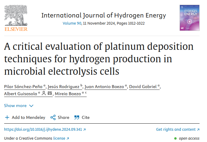 🔵 We are very happy to share a new publication, especially because it is with our admired and dear friends from <a href="/GENOCOV/">GENOCOV</a>
🔵 "A critical evaluation of platinum deposition techniques for hydrogen production in microbial electrolysis cells- ScienceDirect”. (sciencedirect.com/science/articl…)