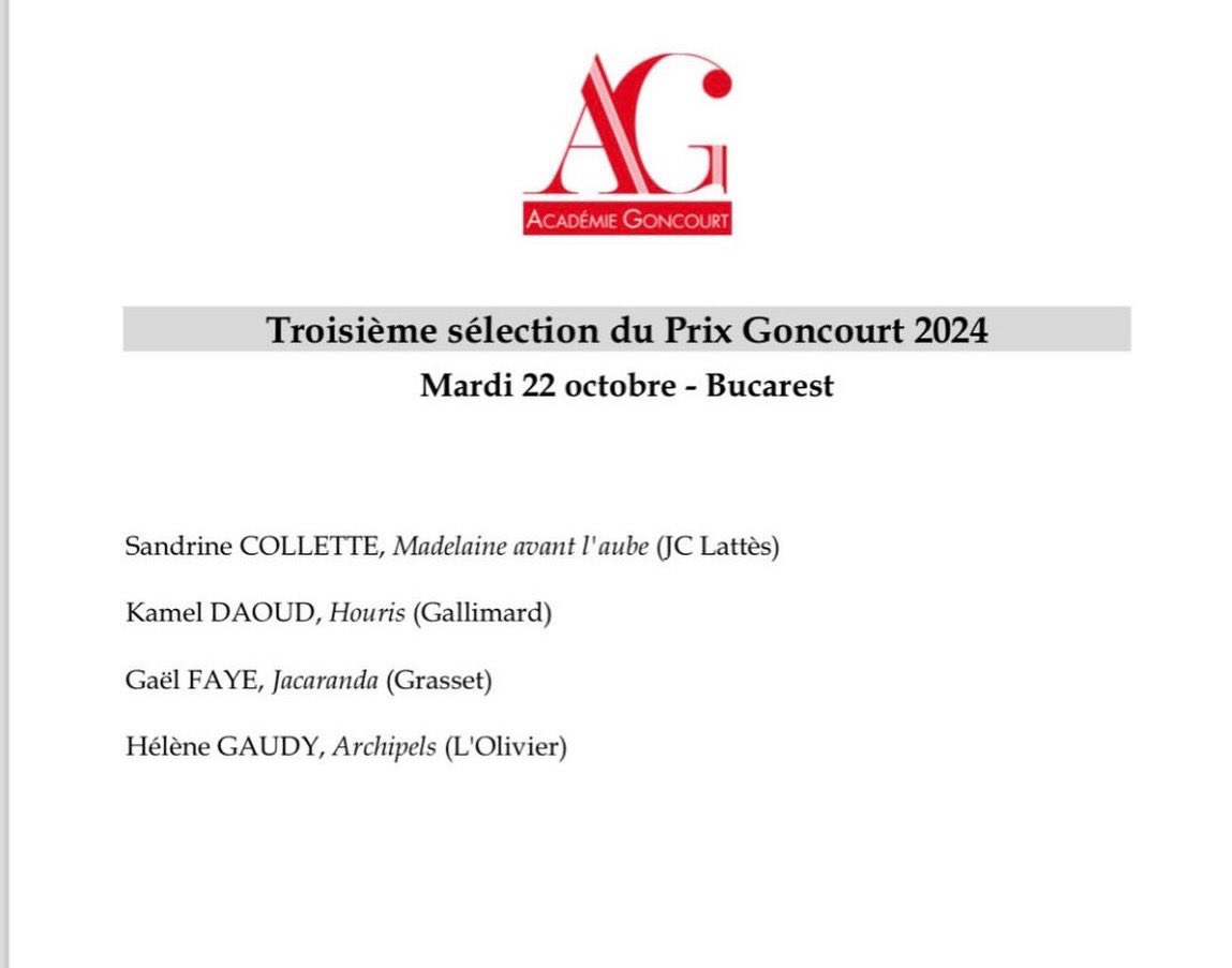 Mon roman JACARANDA est dans la dernière sélection du Prix Goncourt !