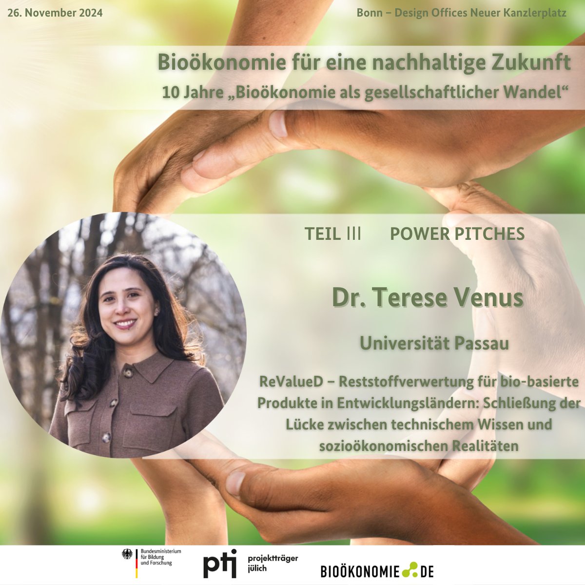 bioökonomie.de (@biooekonomiede) on Twitter photo Wie lassen sich die sozioökonomischen Aspekte der Verwertung von Biomassenebenprodukten im globalen Süden betrachten? Dr. @TereseVenus von der <a href="/UniPassau/">Universität Passau</a> wird das Projekt ReValueD dazu vorstellen!
⛓ Jetzt zur Konferenz anmelden: 10-jahre-bagw.de Wie lassen sich die sozioökonomischen Aspekte der Verwertung von Biomassenebenprodukten im globalen Süden betrachten? Dr. @TereseVenus von der <a href="/UniPassau/">Universität Passau</a> wird das Projekt ReValueD dazu vorstellen!
⛓ Jetzt zur Konferenz anmelden: 10-jahre-bagw.de
