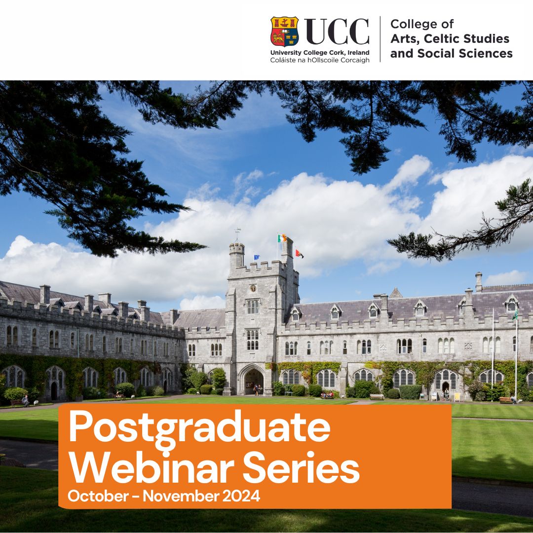 UCC's College of Arts, Celtic Studies and Social Sciences will run a series of postgraduate webinars this autumn. This is great opportunity for students to meet the academic teams, learn more about the programme modules and discuss career pathways. 

ucc.ie/en/cacsss/news…