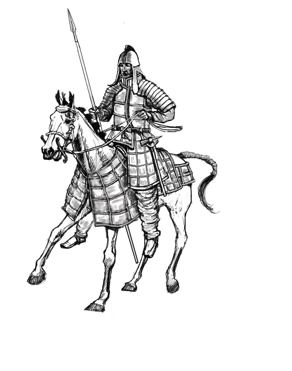 DVieletz's tweet photo. Massagetae armored mounted warrior, precursor of the cataphract cavalrymen. Older digital drawing #Mypaint #Gimp https://t.co/DzRpzBQrdq