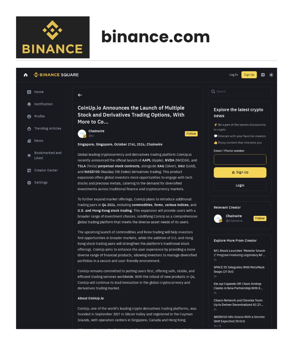 COINUPZH's tweet photo. #CoinUp 感谢:【#CoinMarketCap】【#BINANCESQUARE】【#Decrypt】【#CryptoSlate】【#BENZINGA】【#ADVFN】【#CHAINWIRE】媒体的发文支持😘
#derivatives #stock #commodities #Forex #newsmedia #cryptocurrency https://t.co/pH786SHUtT