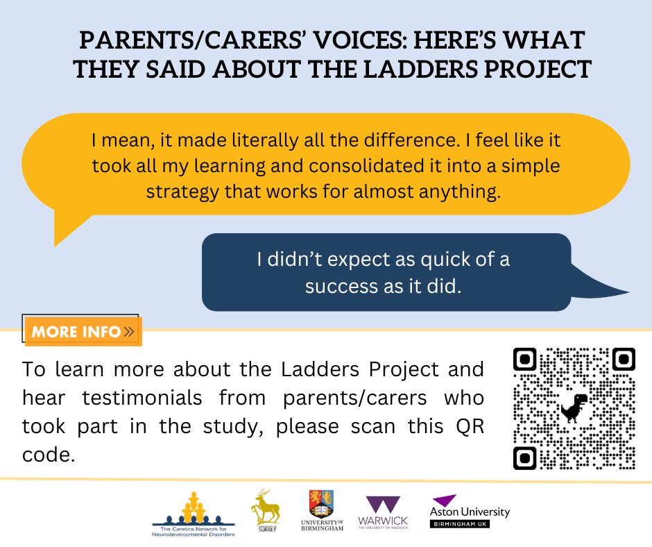 🤔 What is the #LaddersProject? A project developed in collaboration with parents/carers of autistic children, to help reduce anxiety for children during frequently encountered activities.

🌐 To learn more about the project, please follow this link: laddersproject.co.uk/ladders-testim…