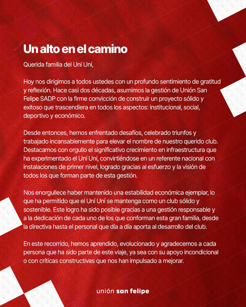 USanFelipeSADP's tweet photo. •Comunicado Oficial•

#UNÍDOS⚪️🔴 https://t.co/iJI8hoWfA3