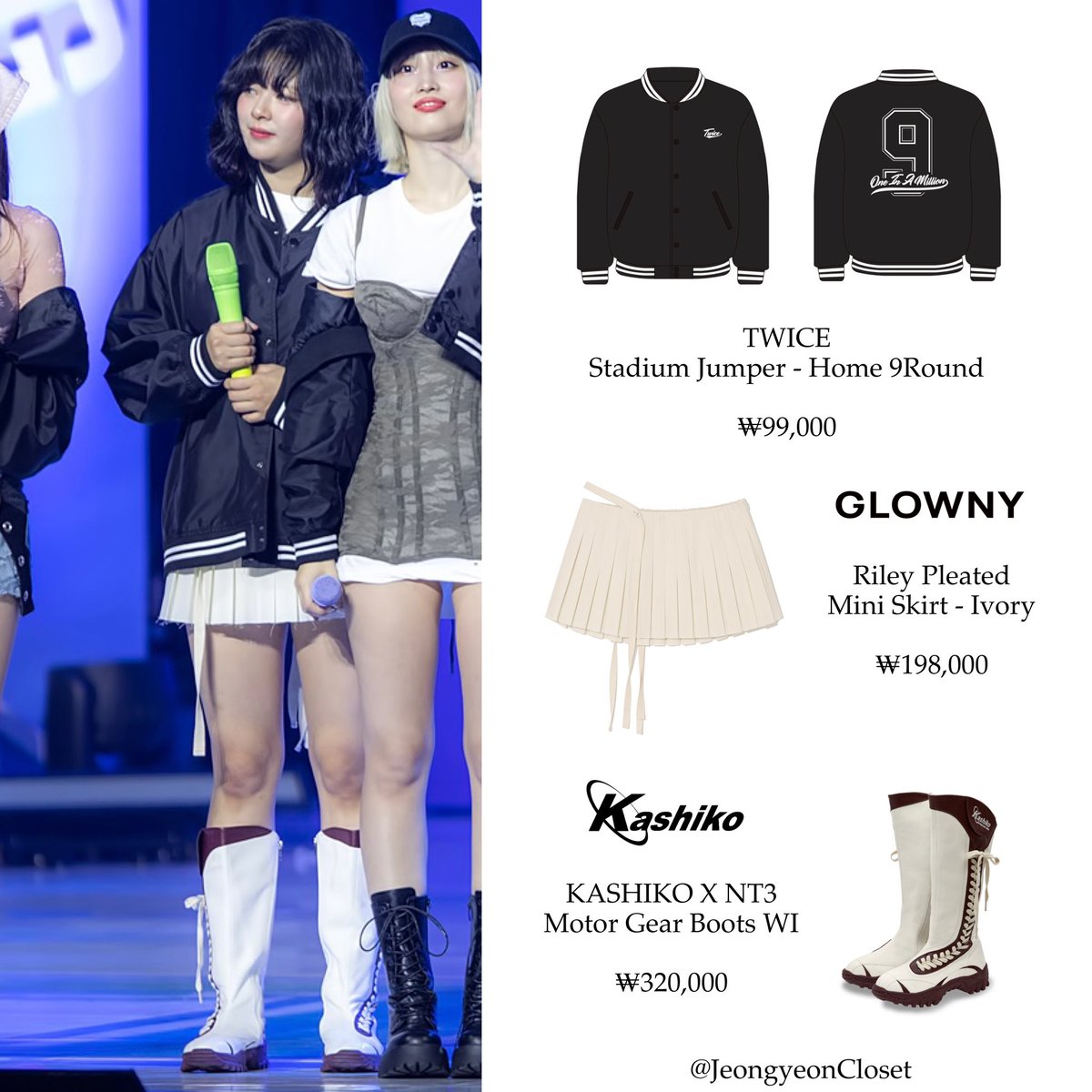 Jeongyeon at the Home 9Round Fanmeeting TWICE Jacket GLOWNY Skirt 