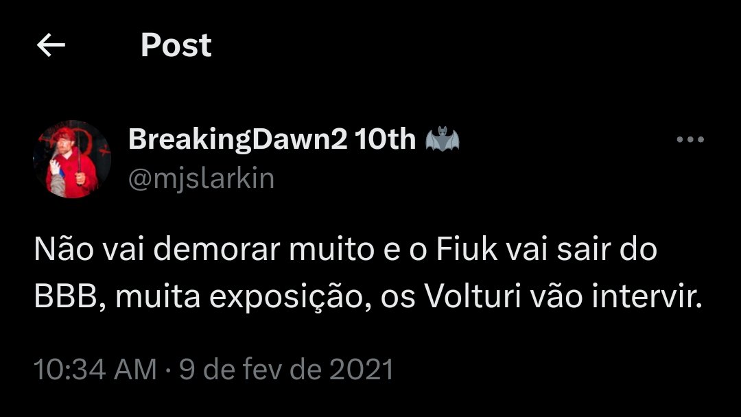 mjslarkin's tweet photo. Os Volturi foram generosos, deixaram o Fiuk chegar na final https://t.co/ougiELPsAM