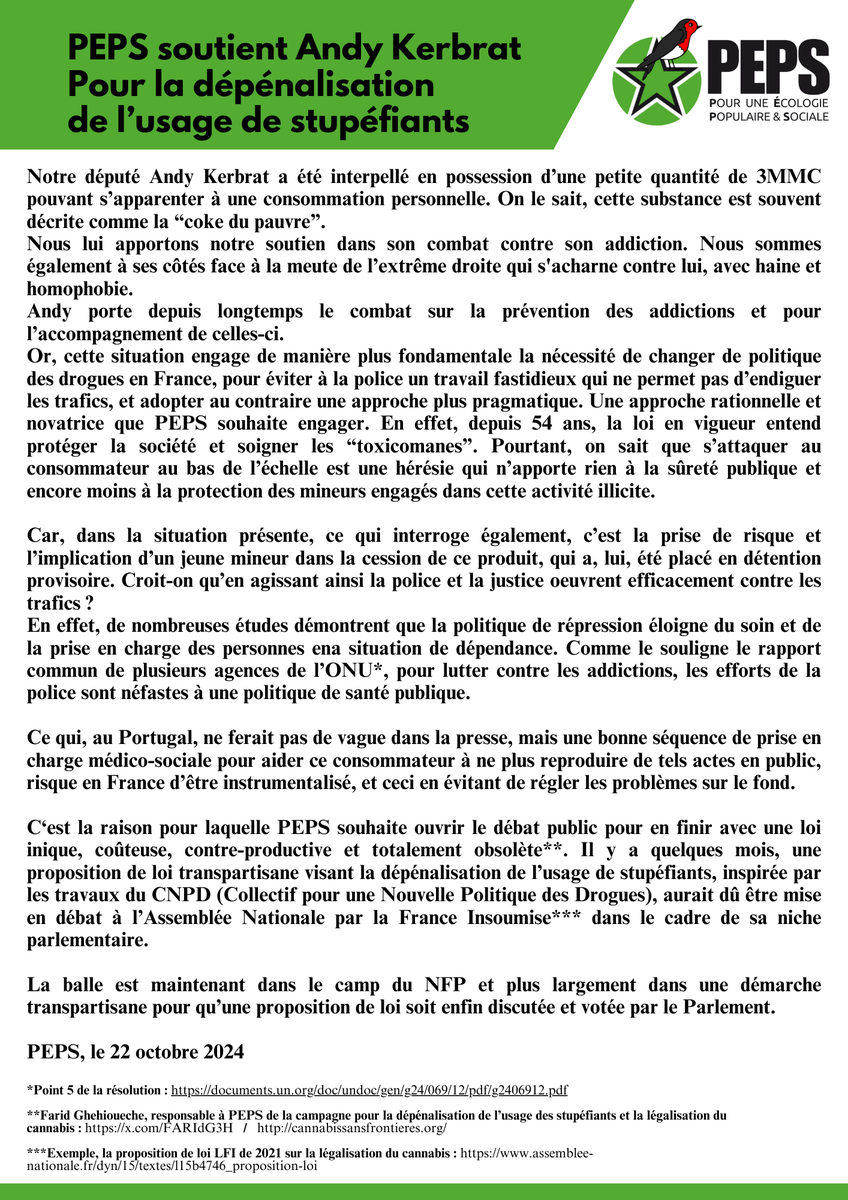 🟢 Notre communiqué suite à la cabale médiatique, politique et judiciaire contre notre député <a href="/AndyKerbrat/">Andy Kerbrat🔻</a> :