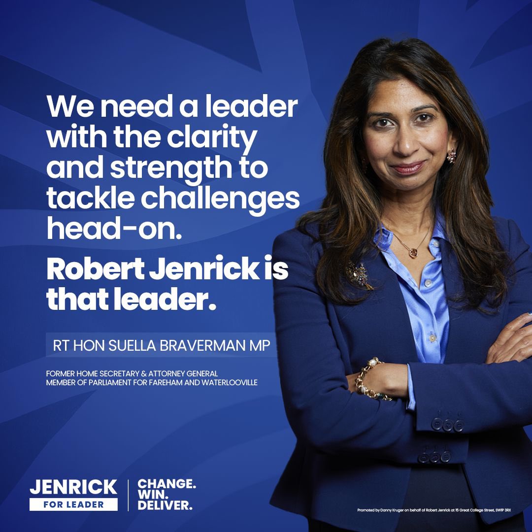 RobertJenrick's tweet photo. Thank you @SuellaBraverman for your support. 

#VoteJenrick https://t.co/Uk3ySNqL7e