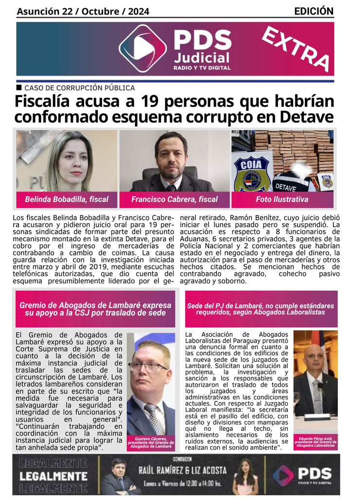 ¡AHORA!🗞️

Compartimos la edición extra de la #PortadaDigitalPDS📰

Leé los detalles en: 🔗pdsdigital.com.py

#PDSDigital