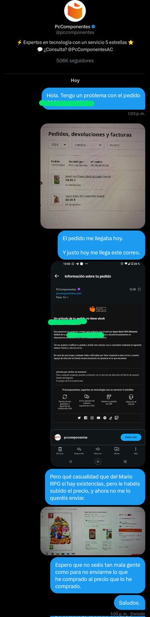 isra_fdez_1977's tweet photo. ¡Ojo con las ofertas de @pccomponentes !
Esto me ha pasado en un pedido que tenían que entregarme hoy.
A la espera de respuesta estoy.

Cc: @consumidores https://t.co/gsi8kAkLLk