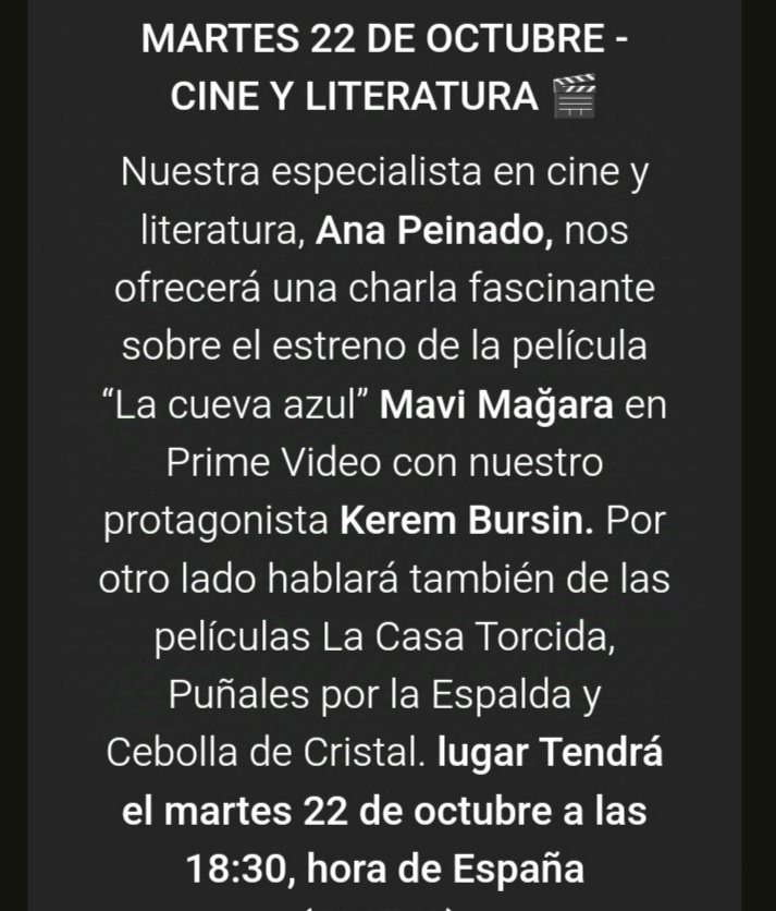 Esta tarde cita en Olyverse, charla a las 18:30 sobre 'La Cueva Azul'
#KeremBürsin 
#MaviMağara