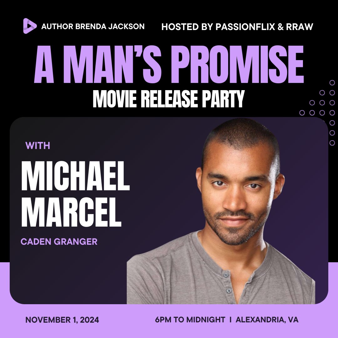 🎭 From my pages to your screen: Michael Marcel IS Caden Granger! Meet him with me at our #AMansPromise release party, Nov 1st.<a href="/PassionFlix/">Passionflix</a> Tickets are going fast: ow.ly/ceiC50TPwaa
#CadenGranger #AMansPromise  #MeetTheCast #MovieEvent #FilmCommunity #ActorSpotlight
