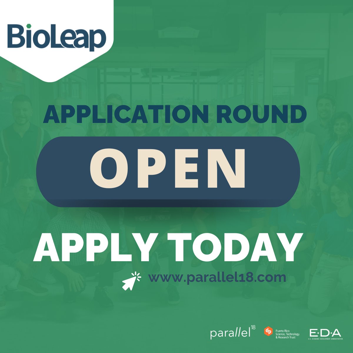 BioLeap (@bioleapstartups) on Twitter photo Our Life Sciences & STEM incubation program open call for applications is officially live.🚀
👉 Visit parallel18.com/bioleap to learn more & submit your application.
#BioLeap is a program supported by the <a href="/US_EDA/">EDA</a> & managed by <a href="/p18startups/">Parallel18</a>, part of the <a href="/prsciencetrust1/">Puerto Rico Science, Technology & Research Trust</a> Our Life Sciences & STEM incubation program open call for applications is officially live.🚀
👉 Visit parallel18.com/bioleap to learn more & submit your application.
#BioLeap is a program supported by the <a href="/US_EDA/">EDA</a> & managed by <a href="/p18startups/">Parallel18</a>, part of the <a href="/prsciencetrust1/">Puerto Rico Science, Technology & Research Trust</a>