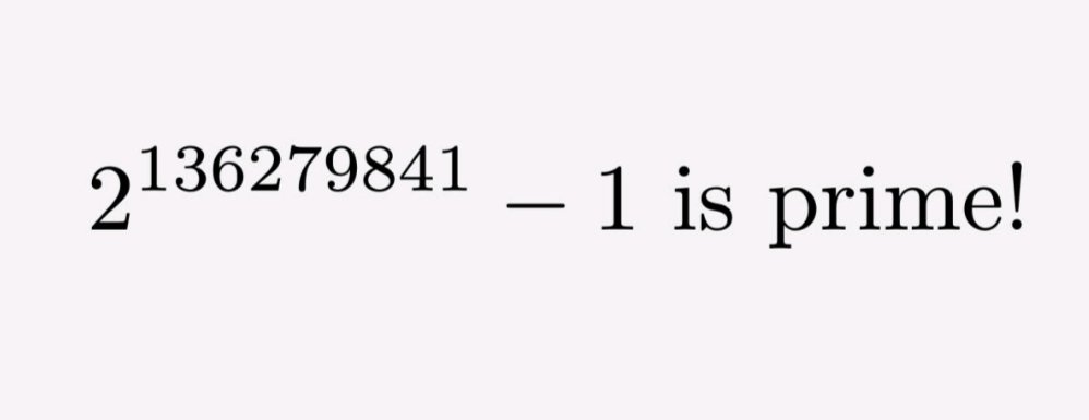 sonnylaskar's tweet photo. Today the largest known prime number was discovered. We will have to wait for few more years to find the next. Mathematics is amazing 😌 https://t.co/hMgrTgxLzx