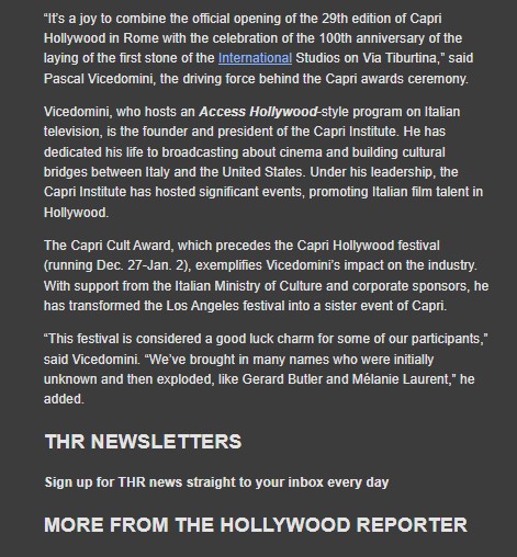 DannellAtchison's tweet photo. 🔥Article from The Hollywood Reporter 'The Hottest Ticket in Town: #JohnnyDepp to Close Out Rome Film Fest With #Modi Depp’s new film will be shown on Saturday after snagging the #CapriCultAward2024' #RoFF19
#CapriCultAward #LifetimeAchievementAward
#CongratulationsJohnnyDepp https://t.co/kjnoDJ7QMA