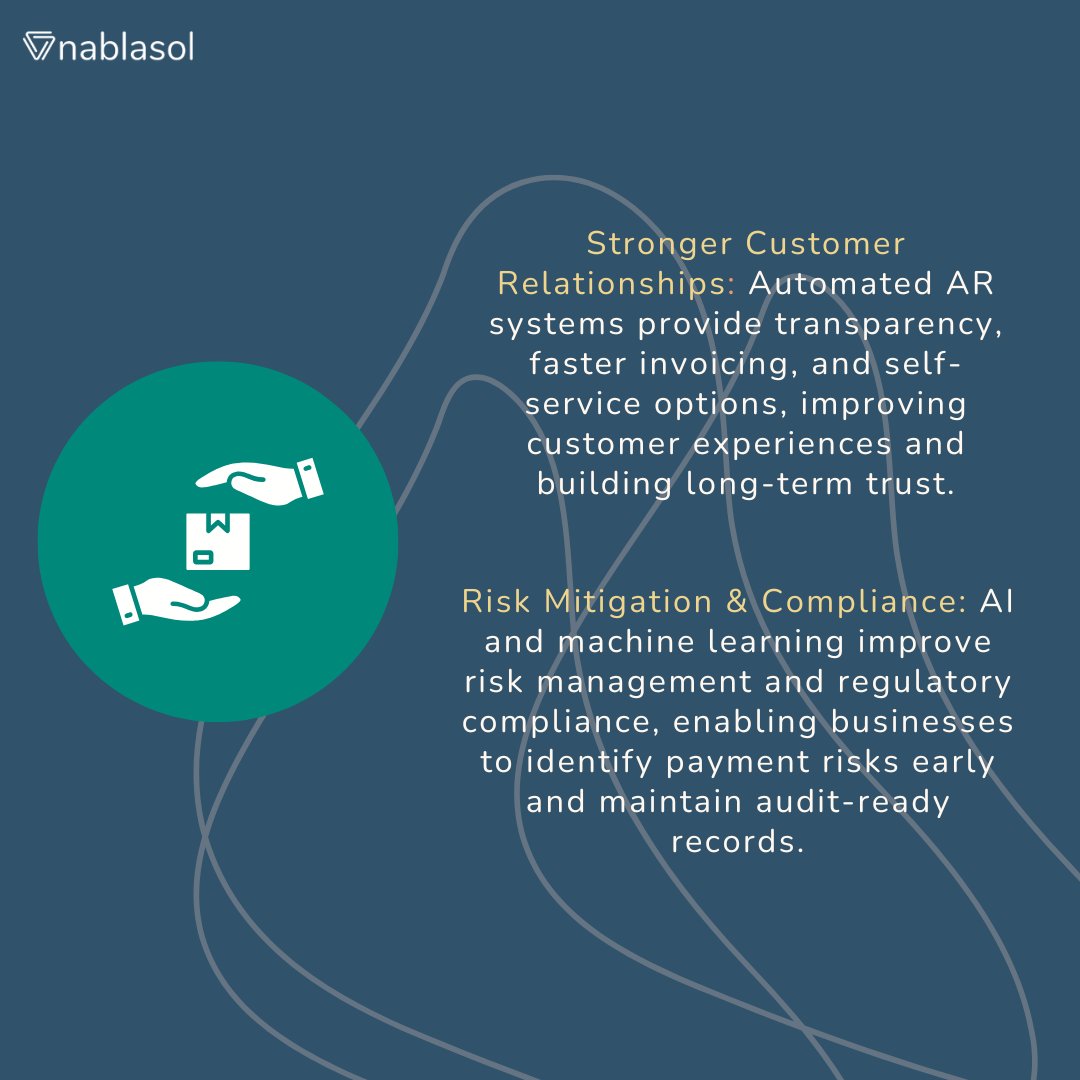 nablasol's tweet photo. Unlock the power of automation in accounts receivable! 🚀 

Boost efficiency, improve cash flow, and strengthen customer relationships with streamlined AR processes. 

Click here to read the full blog - https://t.co/jwH02fJd6b

#AccountsReceivable #Automation #Fintech https://t.co/CRkK4nGKcv