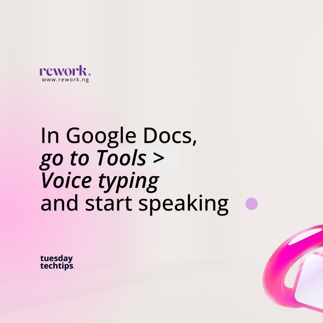 reworkng's tweet photo. Here again with another tech tip to help you with the stress of typing, get in jhor!

#TechTips
#rework
#remotework https://t.co/gUeLQ4DFUa