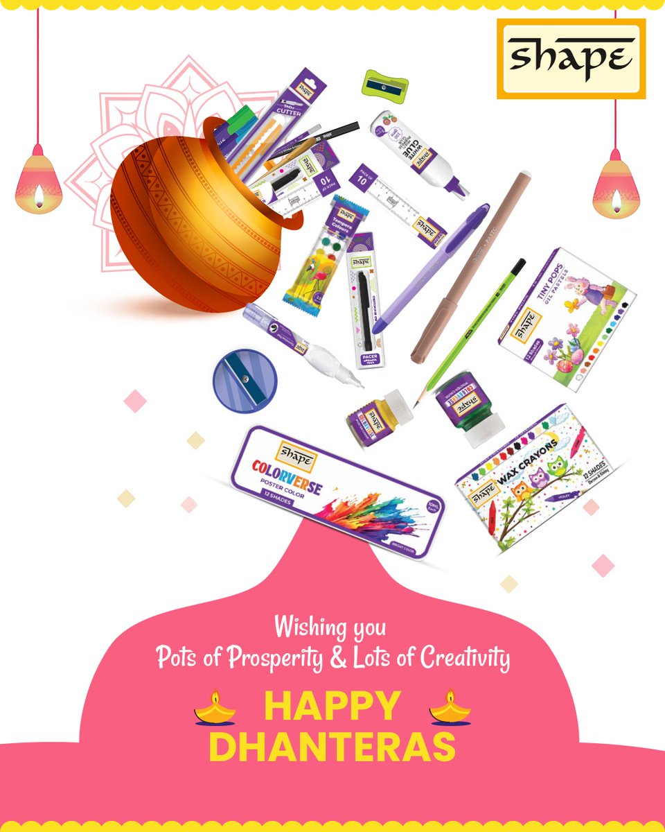 ShapeStationery's tweet photo. May your life sparkle with wealth and wisdom.

#HappyDhanteras #Dhanteras2024 #DhanterasCelebration #FestiveVibes #DiwaliBegins #WealthAndProsperity #ShapeStationery #CreativeNotebooks #Stationery #SchoolEssentials https://t.co/MlGHNNp8Ya